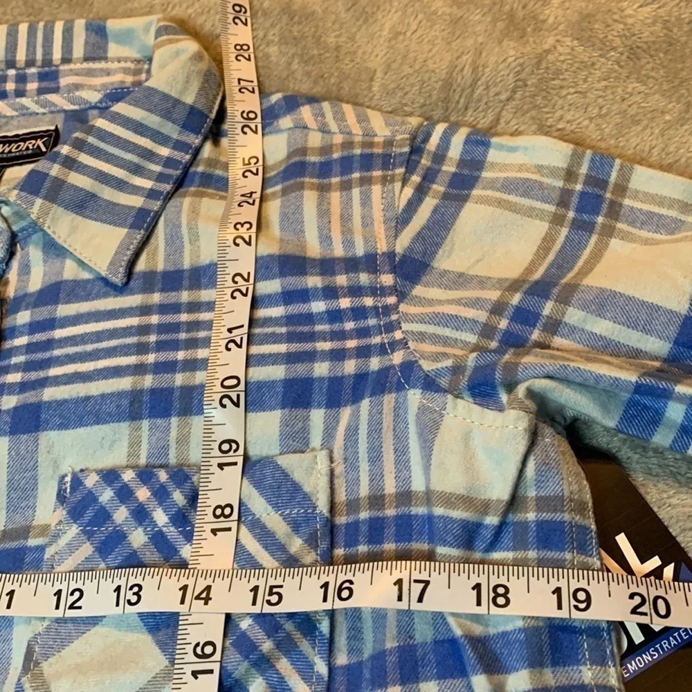 NWT Plaid Real Work Shirt - Picture 5 of 7